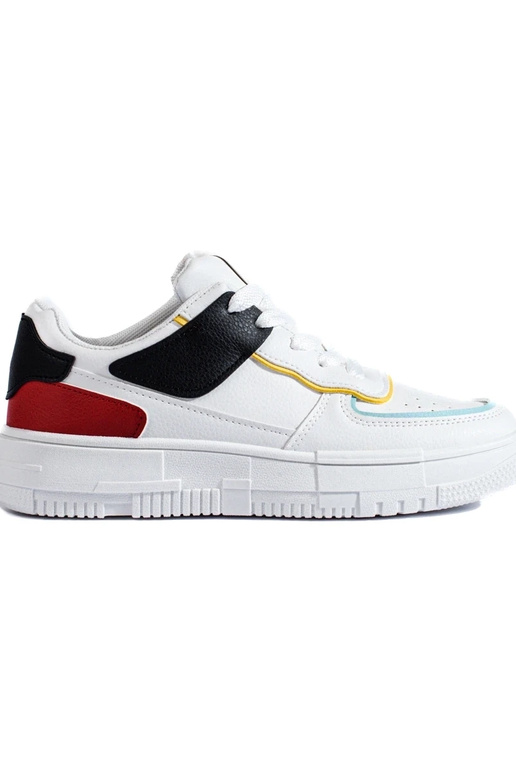 Sneakersy na platformie biało-czerwone