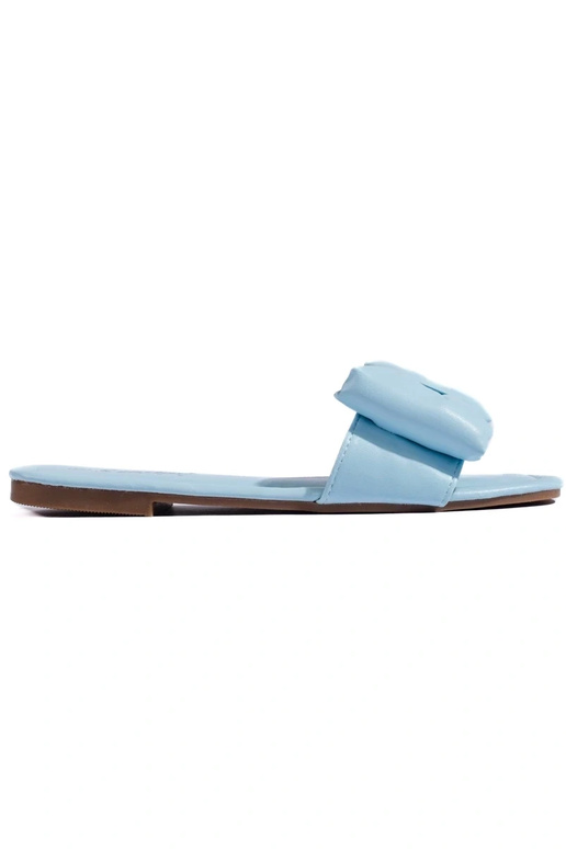 light blue slippers   with bow Shelovet