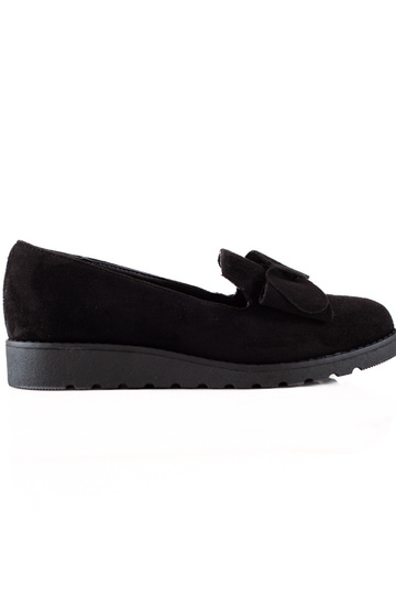 of suede shoes with bow