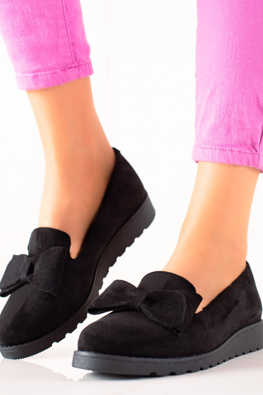 of suede shoes with bow