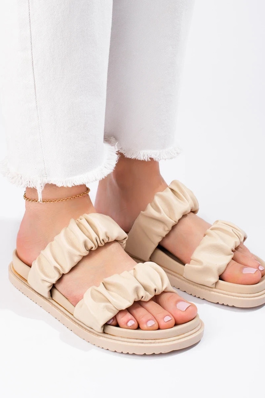 Beige Slippers with buckles