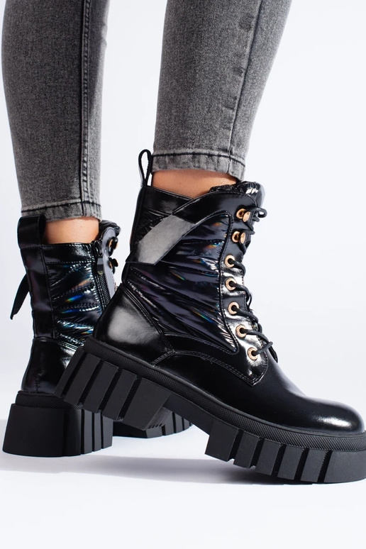 INomens boots on a thick sole black INomens boots on a thick sole black