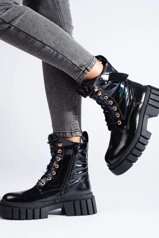 INomens boots on a thick sole black INomens boots on a thick sole black