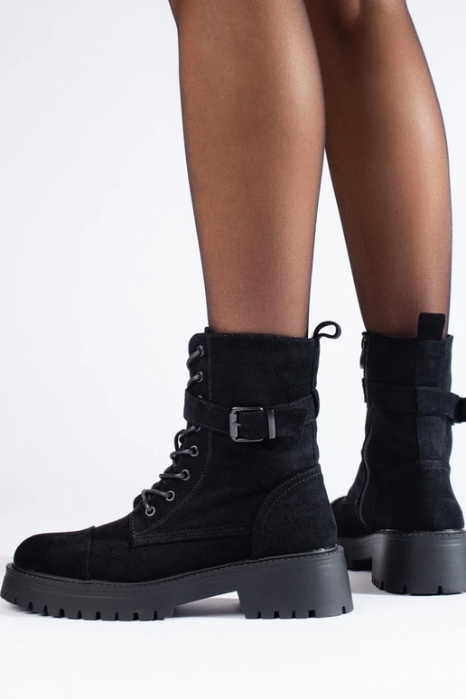 of suede Inomens boots Inith buckles of suede Inomens boots Inith buckles