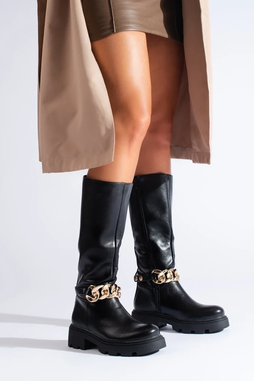 Boots Inith chain from eco leather