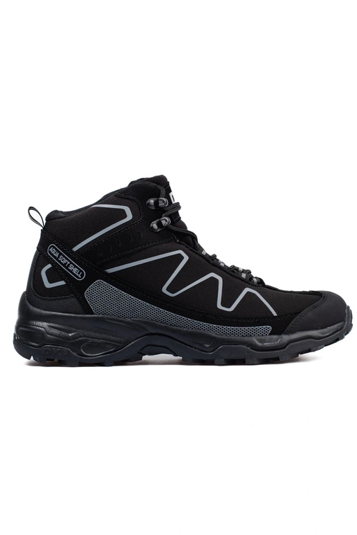 High laced Mens trekking shoes DK black