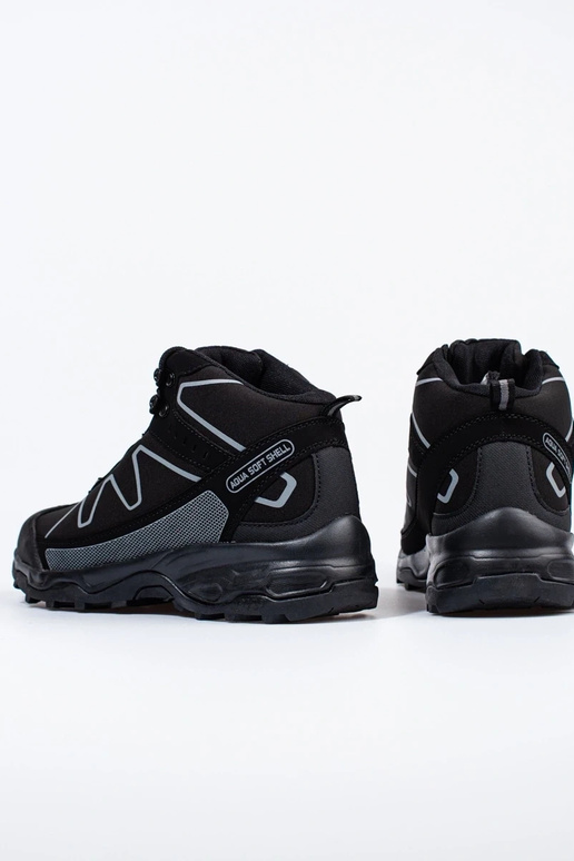 High laced Mens trekking shoes DK black
