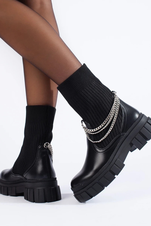 black Inomens boots Inith a flexible... black Inomens boots Inith a flexible...