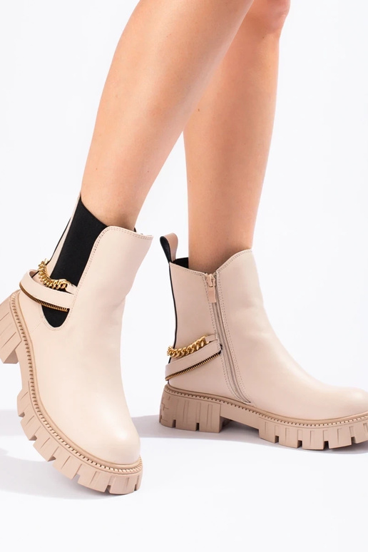 beige INomens boots Inith chain beige INomens boots Inith chain