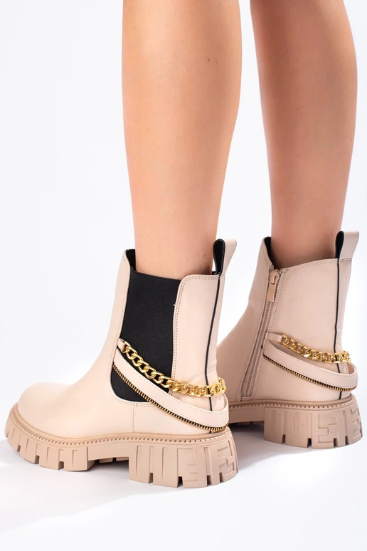 beige INomens boots Inith chain beige INomens boots Inith chain