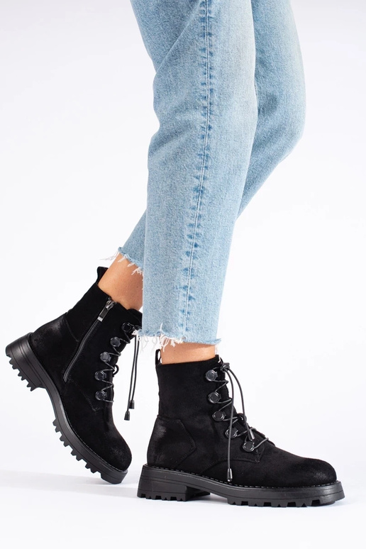 of suede Inomens boots black of suede Inomens boots black