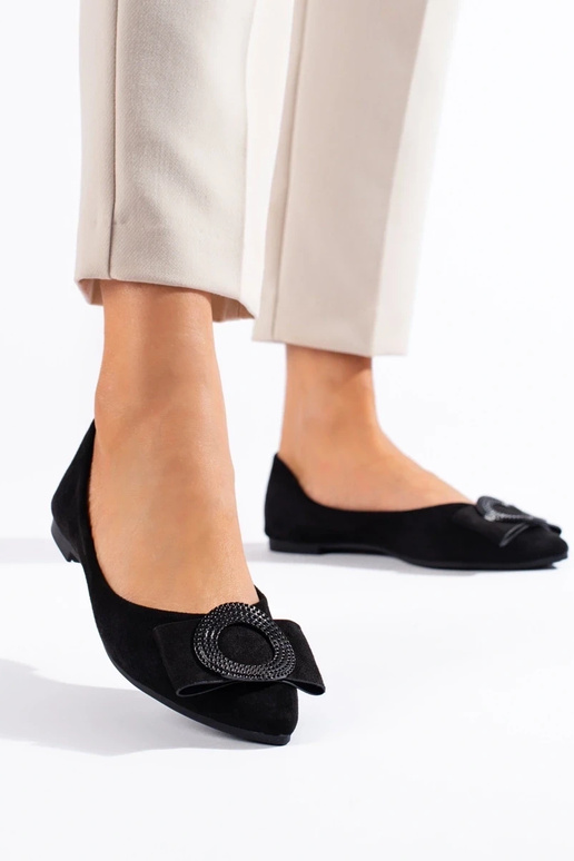 of suede ballerinas Shelovet black of suede ballerinas Shelovet black