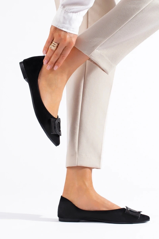 of suede ballerinas Shelovet black of suede ballerinas Shelovet black