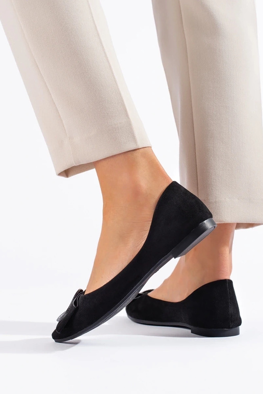 of suede ballerinas Shelovet black of suede ballerinas Shelovet black