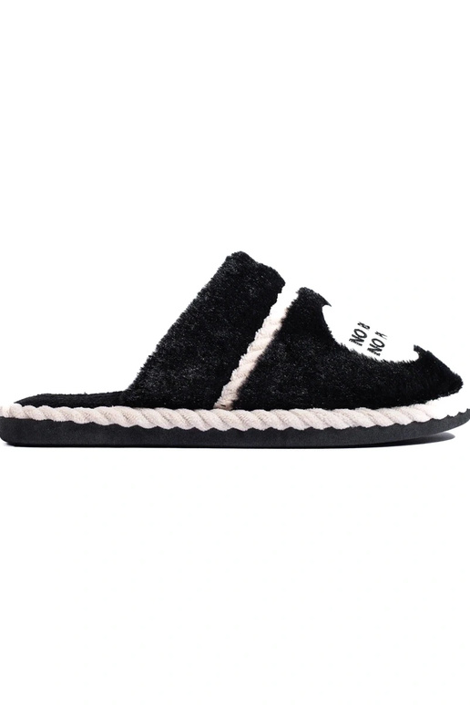 black slippers with fur Shelovet