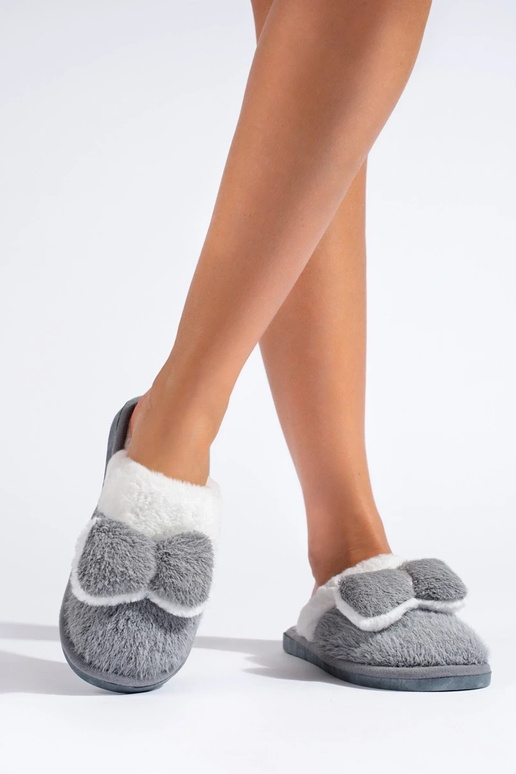 Slippers  with bow Shelovet gray