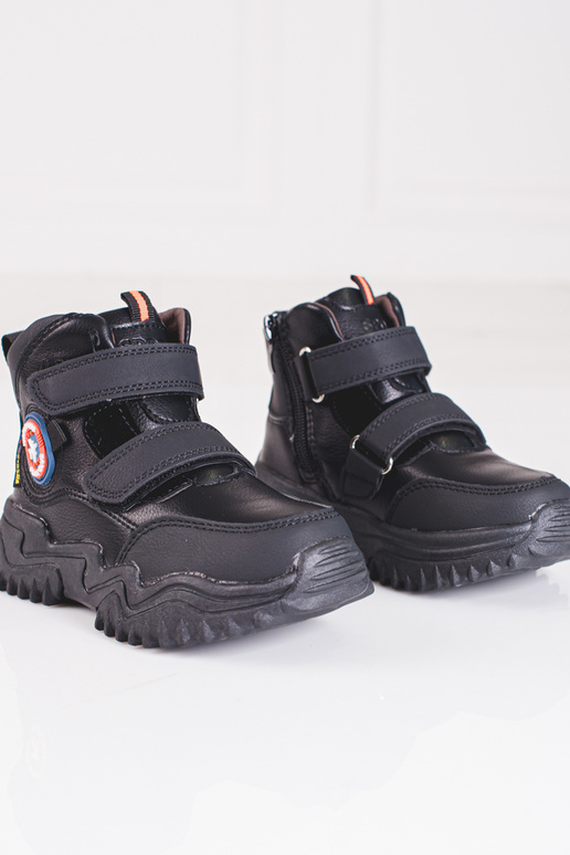 High boots boyish Velcroy black