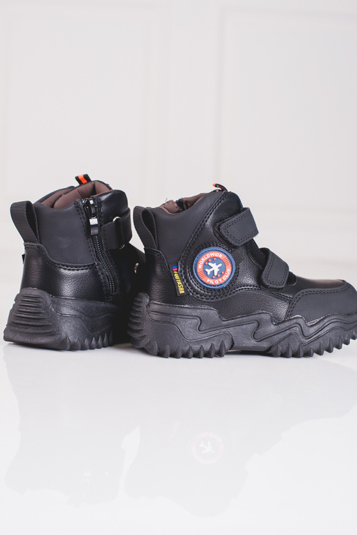 High boots boyish Velcroy black