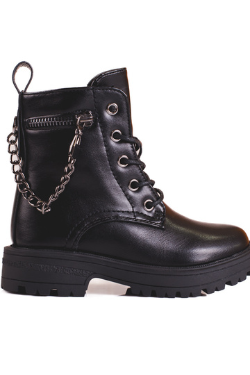 black boots girly Inith chain