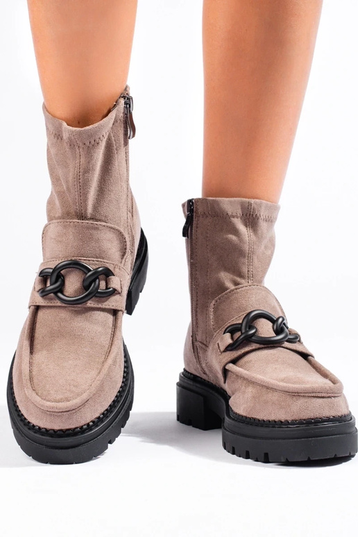 beige Inomens boots Inith platform