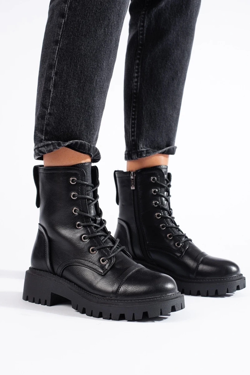 black Inomens boots from eco leather