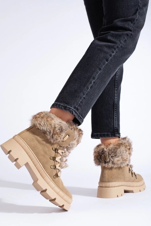 shoes Inomens Inith fur BroInn color