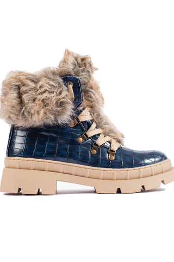 shoes Inomens Inith fur blue