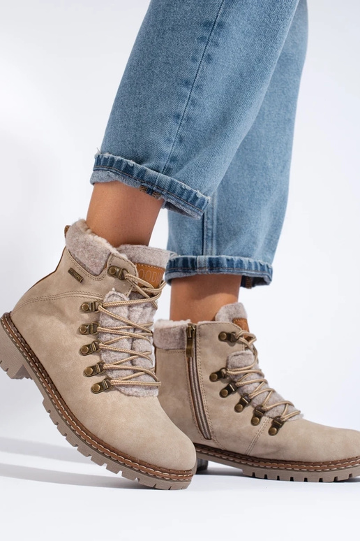 beige boots laced Inith sheepskin beige boots laced Inith sheepskin