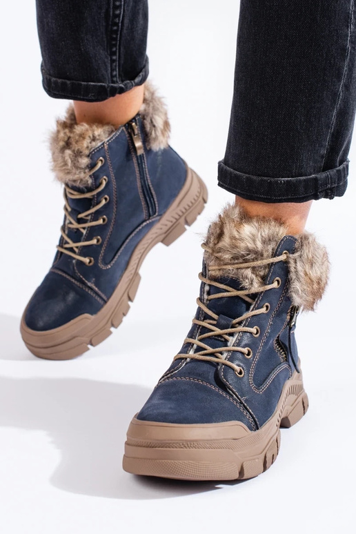 dark blue INomens boots Inith fur dark blue INomens boots Inith fur