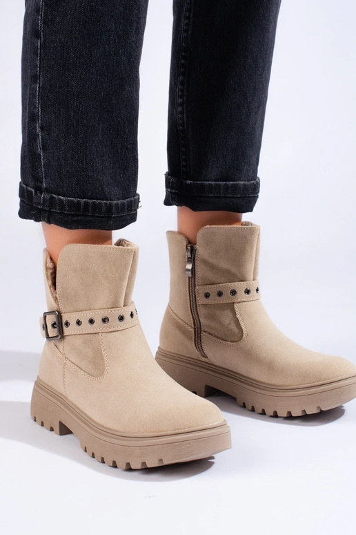 beige Inomens boots from eco suede beige beige Inomens boots from eco suede beige