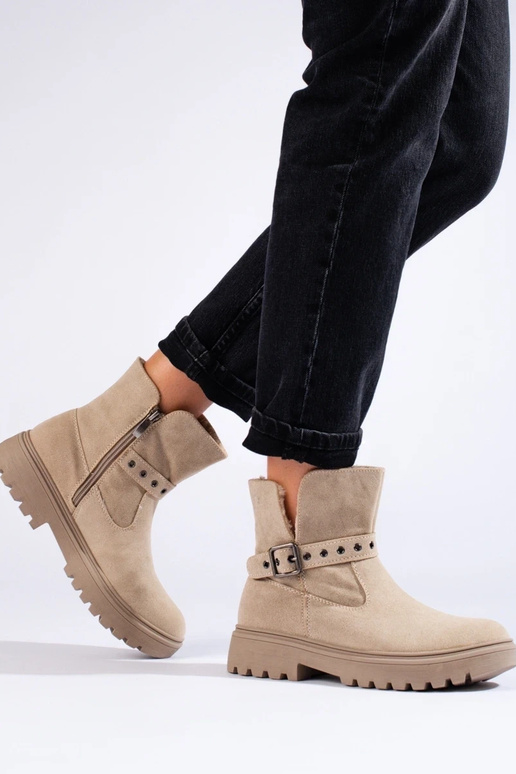 beige Inomens boots from eco suede beige beige Inomens boots from eco suede beige
