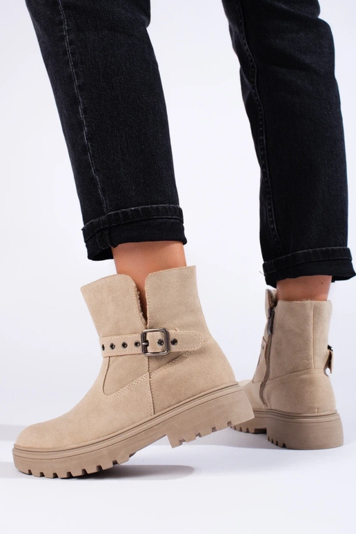 beige Inomens boots from eco suede beige beige Inomens boots from eco suede beige