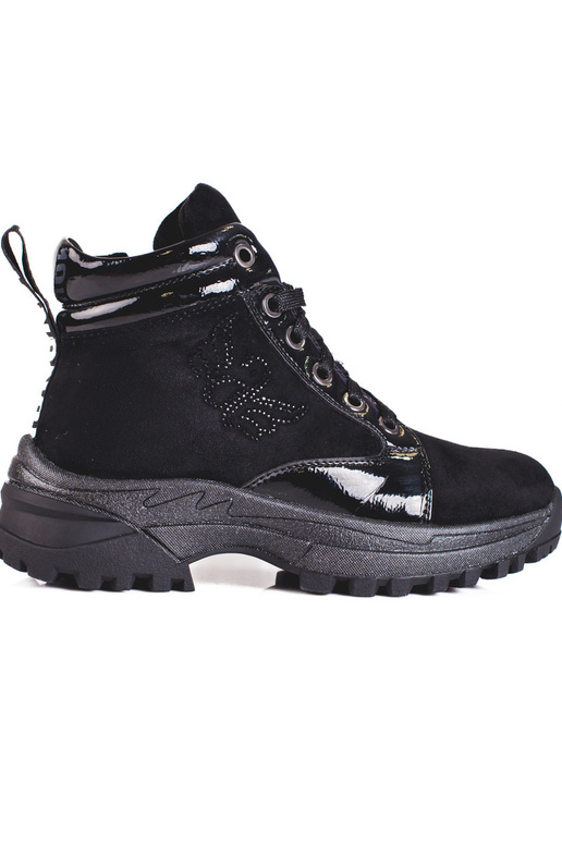 black boots girly on a thick sole black boots girly on a thick sole