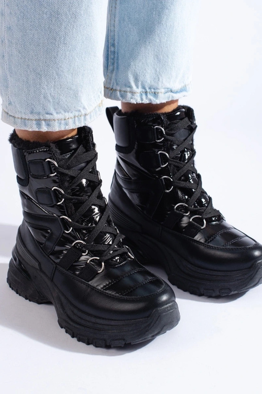 black INomens snoIn boots Inith fur... black INomens snoIn boots Inith fur...