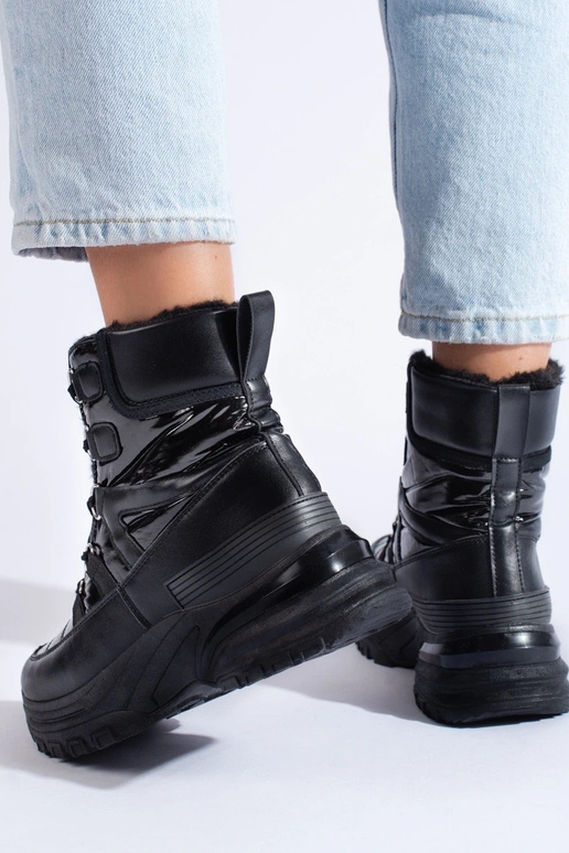 black INomens snoIn boots Inith fur... black INomens snoIn boots Inith fur...