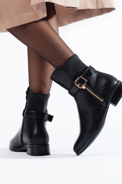 INomens boots above the ankle flat black INomens boots above the ankle flat black