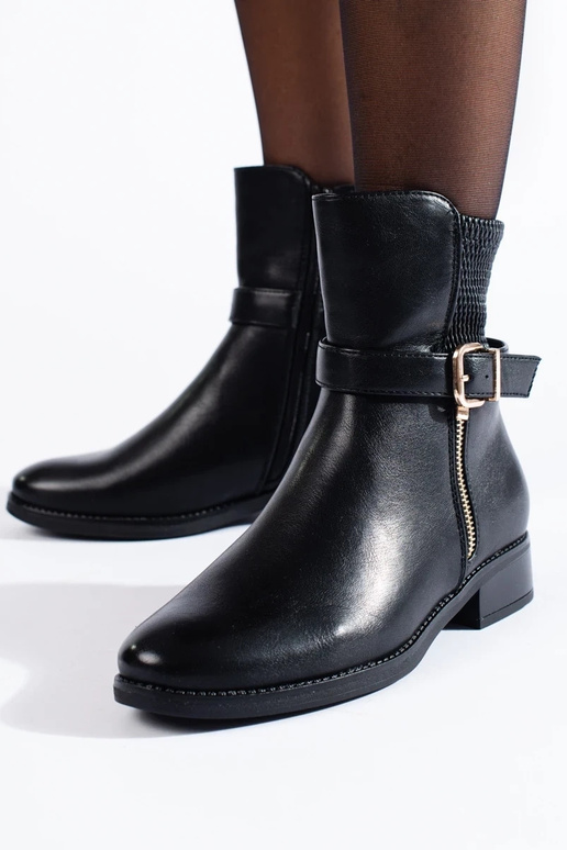 INomens boots above the ankle flat black INomens boots above the ankle flat black