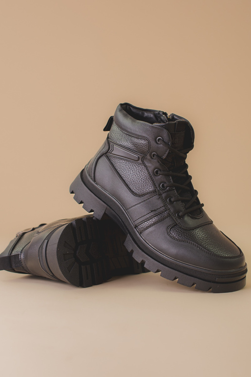 Mens shoes insulated fur black