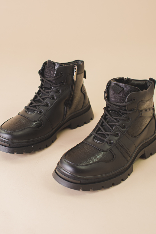 Mens shoes insulated fur black