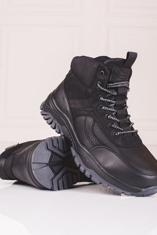 Męskie buty zimowe z futerkiem czarne