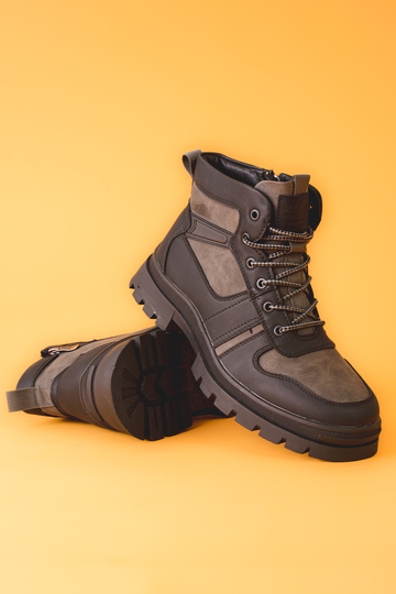 Mens shoes insulated fur gray 2