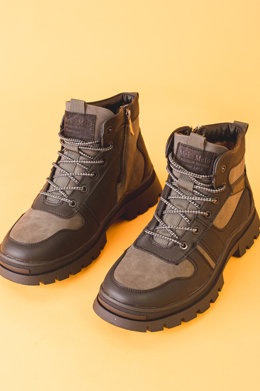 Mens shoes insulated fur gray