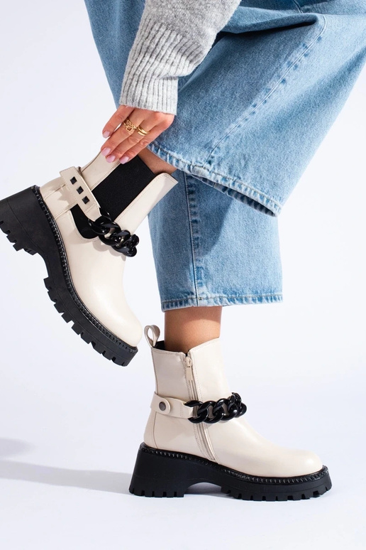INomens boots Inith chain beige