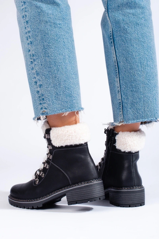 shoes Inomens Inith sheepskin black shoes Inomens Inith sheepskin black
