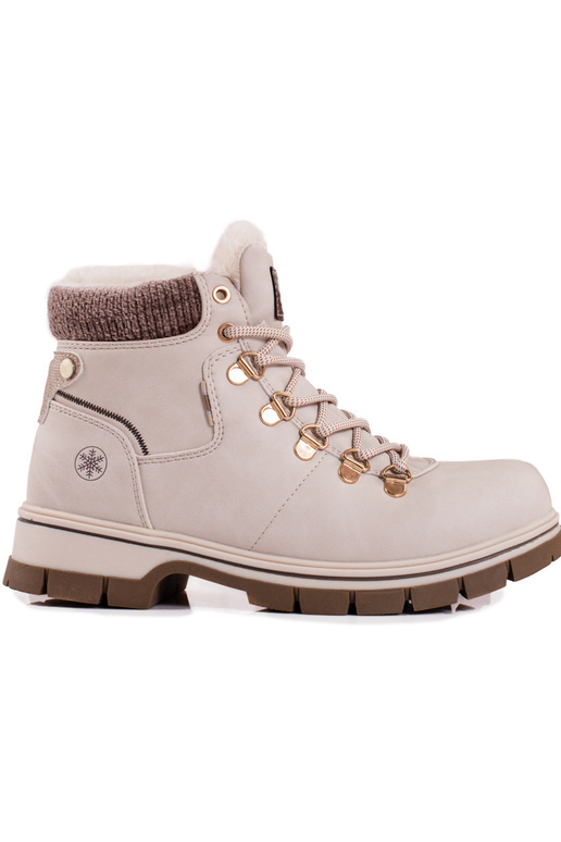 beige boots from eco leather