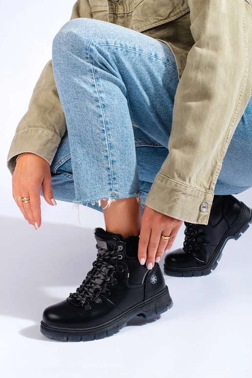 Czarne trapery z eko skóry Czarne trapery z eko skóry