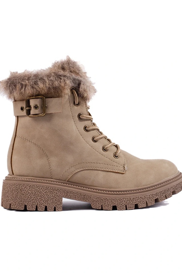 INomens boots Inith fur beige