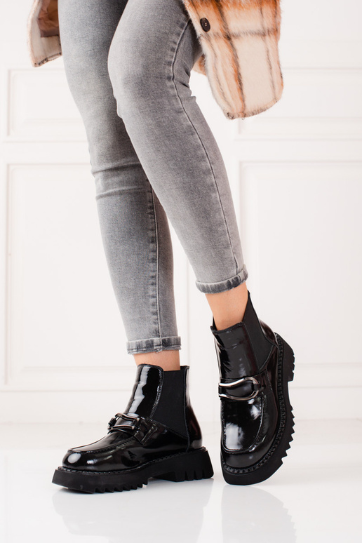 Leather lacquered Inomens boots Inith... Leather lacquered Inomens boots Inith...