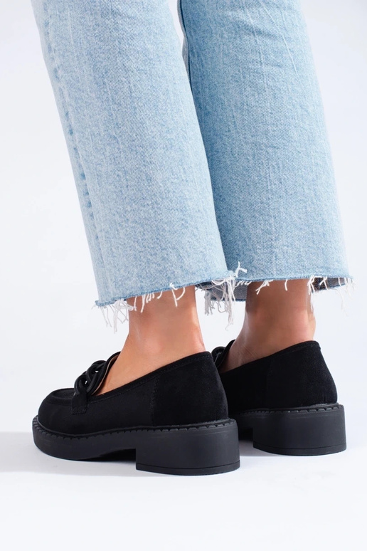 Women's moccasins Potocki of suede black Women's moccasins Potocki of suede black