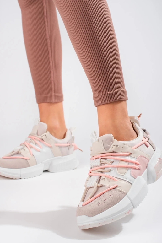 pink Sneakers model shoes Shelovet
